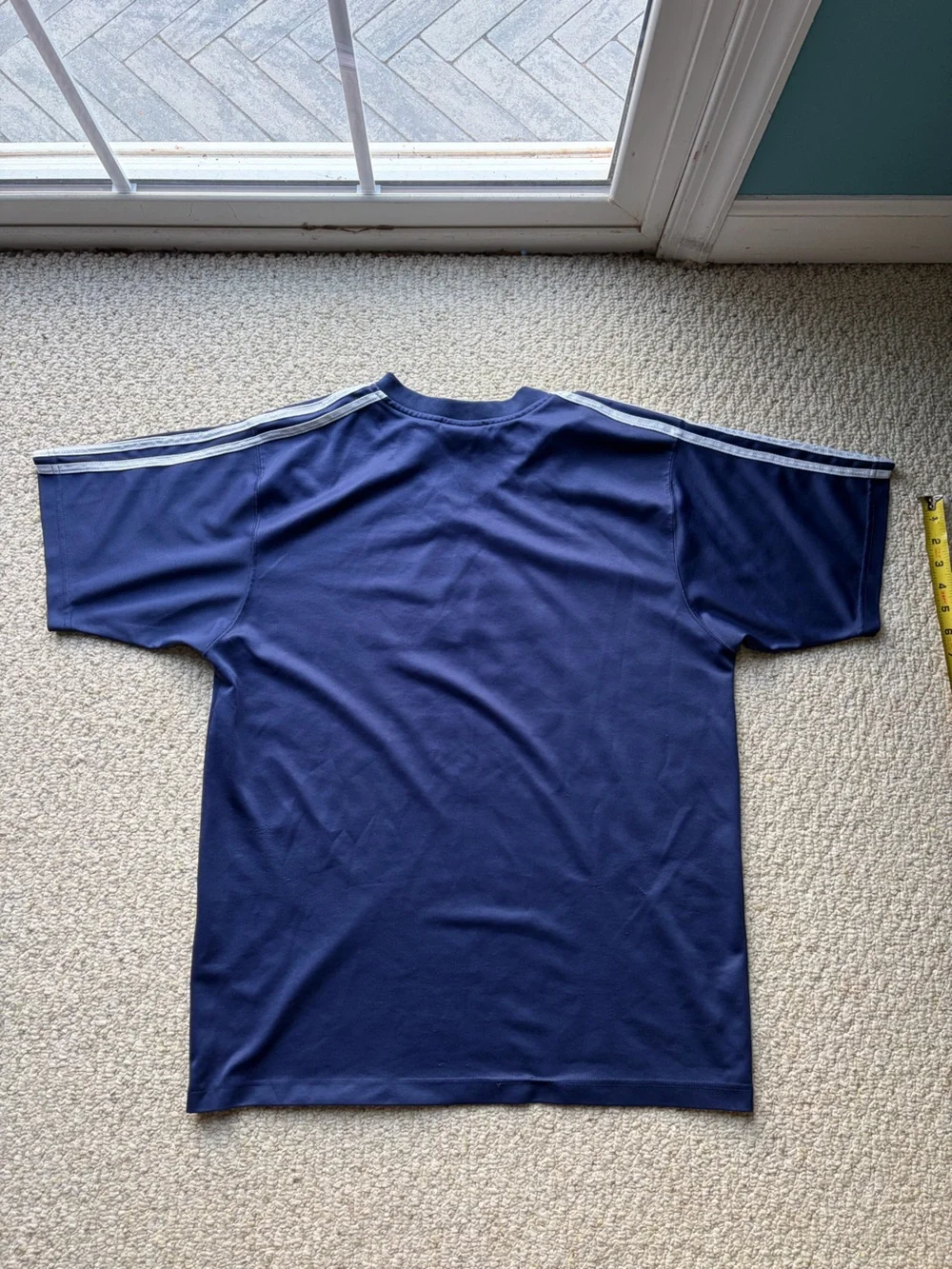 Vintage Adidas men’s Navy Blue Red Logo Tee. Size XL.